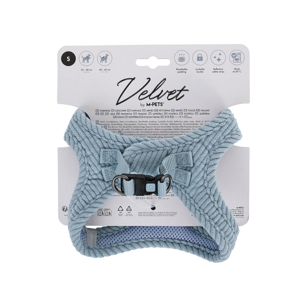 VELVET Dog harness Dusty Blue
