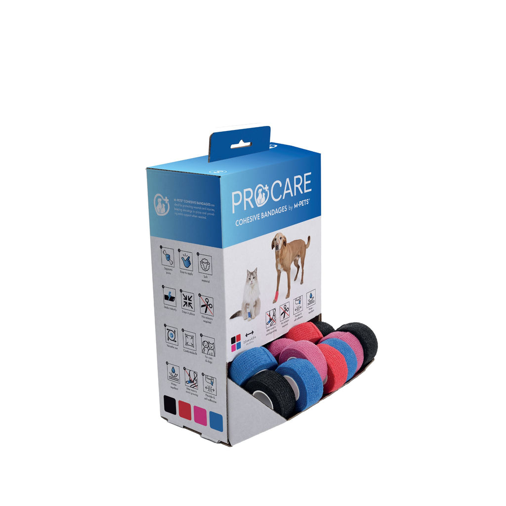 PROCARE Cohesive Bandages 2.5cm x 4.5m - 60 pcs mixed color display