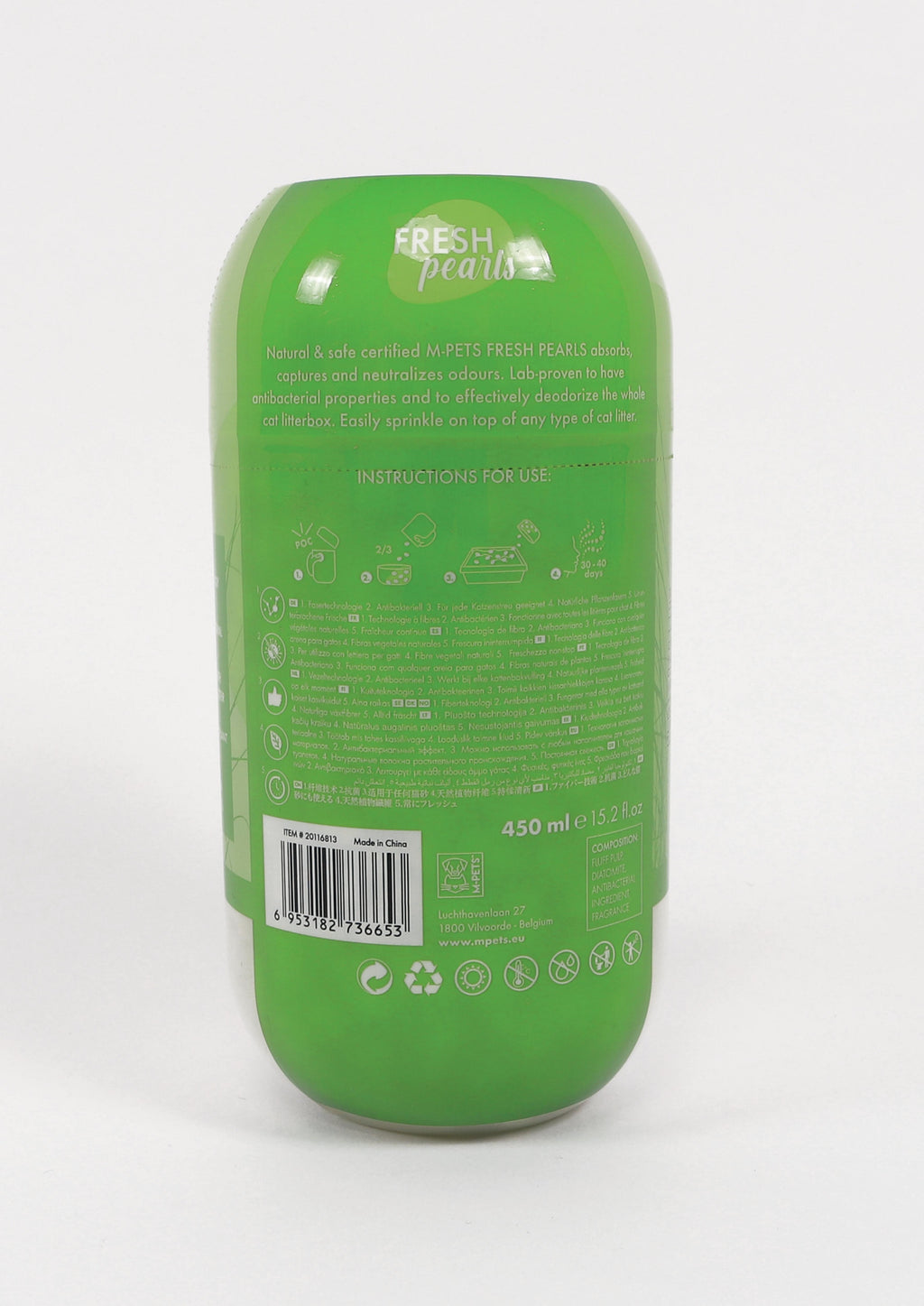 Deodorante per lettiera naturale FRESH Pearls - Erba 450 ml
