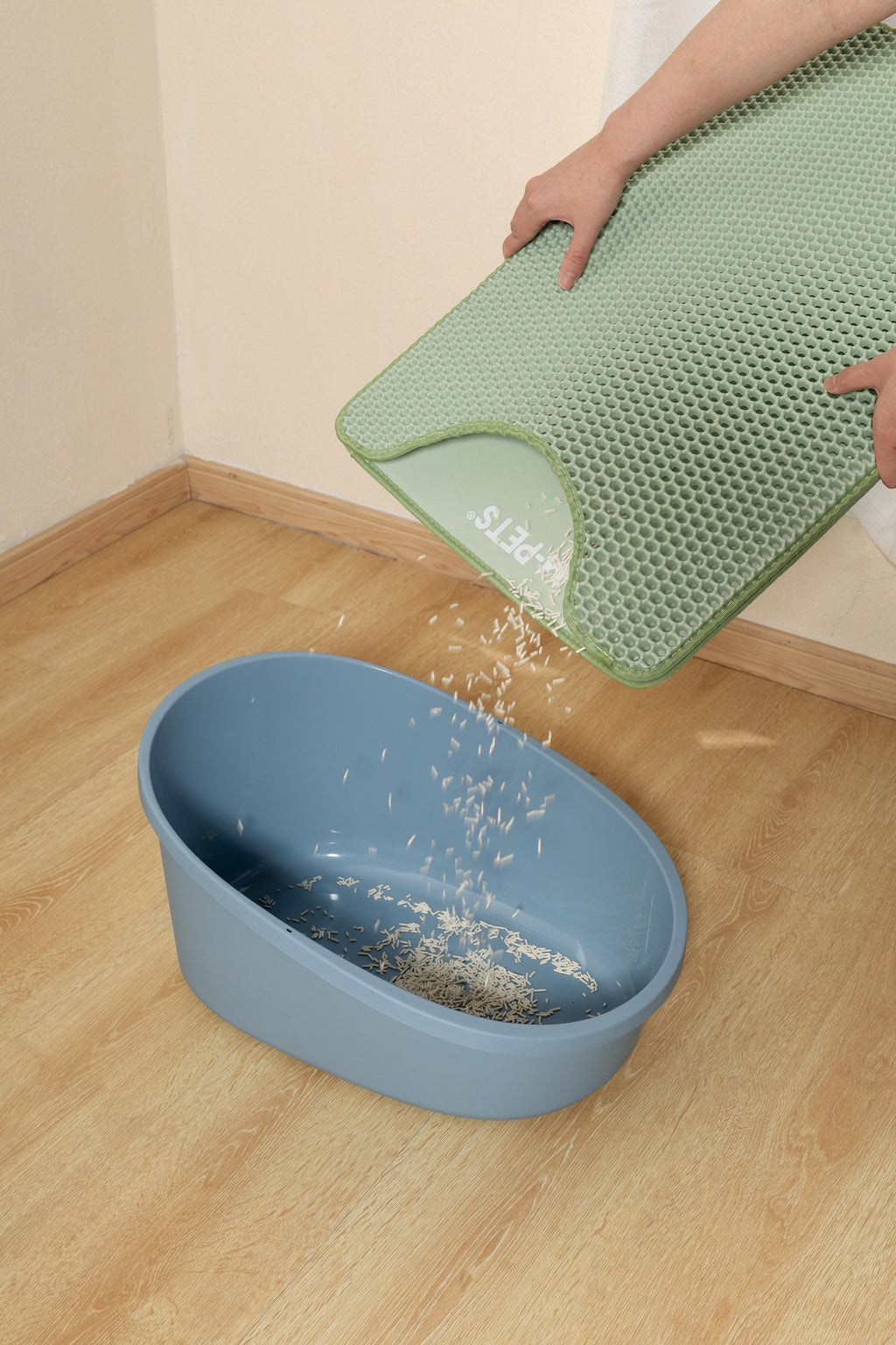 Tappetino verticale DUPLEX per lettiera per gatti - Verde