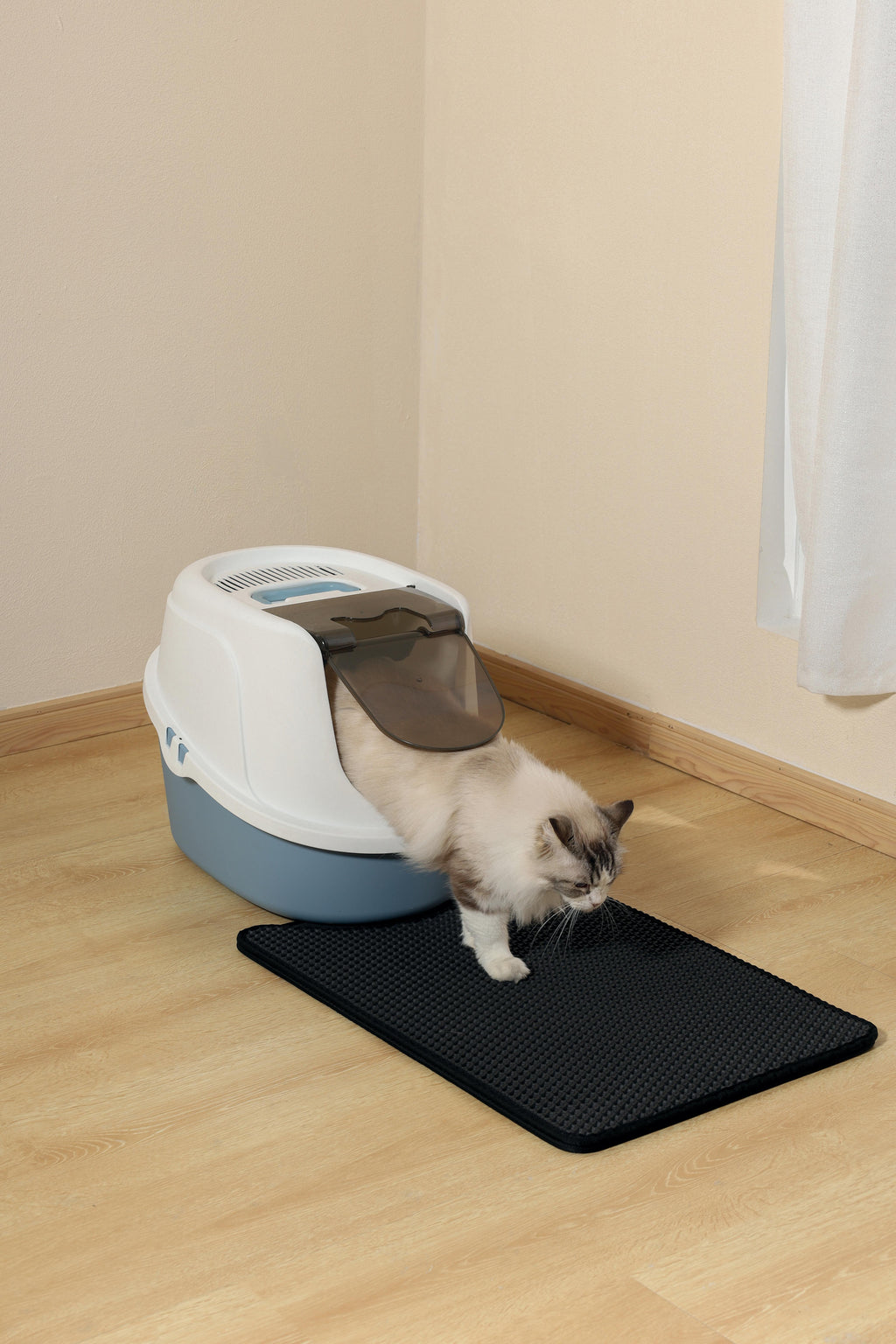 Tappetino verticale DUPLEX per lettiera per gatti - Nero