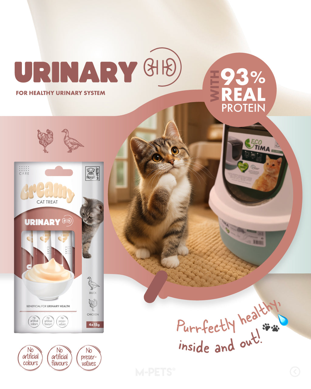 CREMOSO con FUNZIONI - Snack per gatti Urinario - Anatra e Pollo