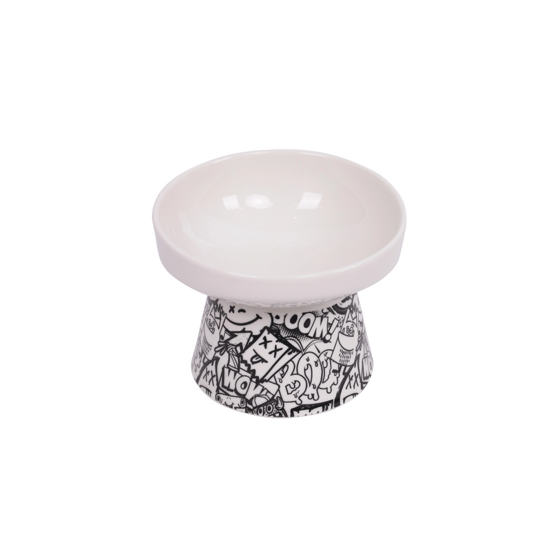 URBANSTYLE TILT'D Ciotola in Ceramica Rialzata Bianca e Nera