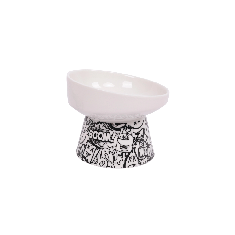 URBANSTYLE TILT'D Ciotola in Ceramica Rialzata Bianca e Nera