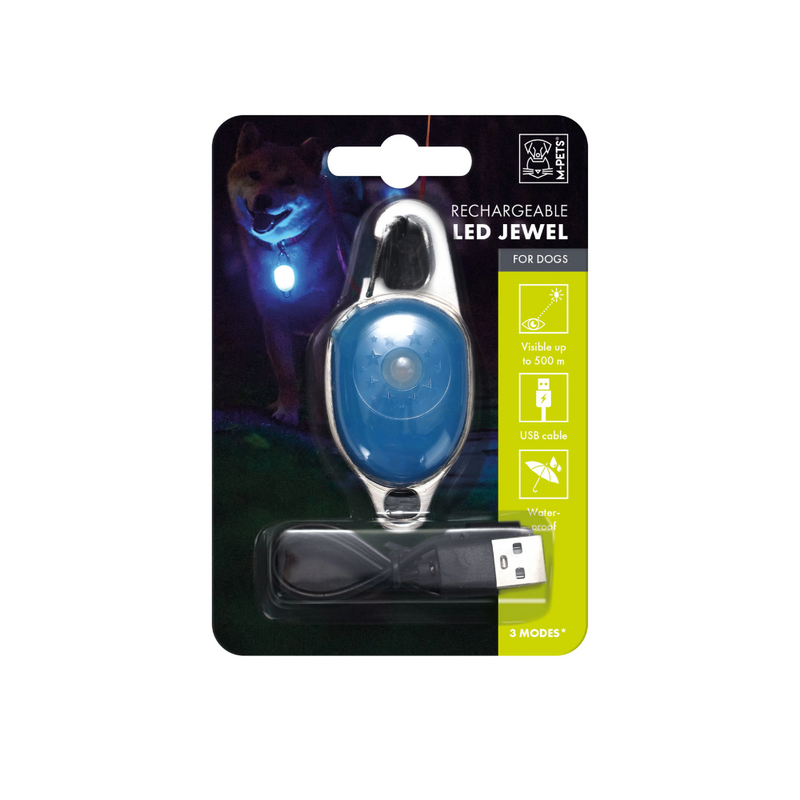 Gioiello LED ricaricabile per cane - Blu