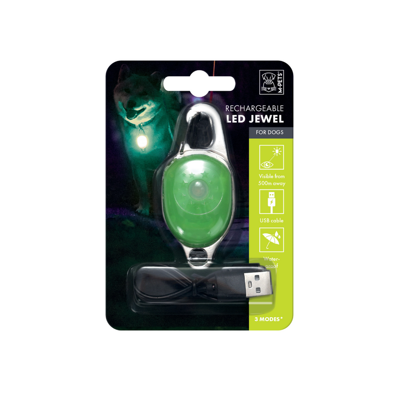 Gioiello LED ricaricabile per cane - Verde
