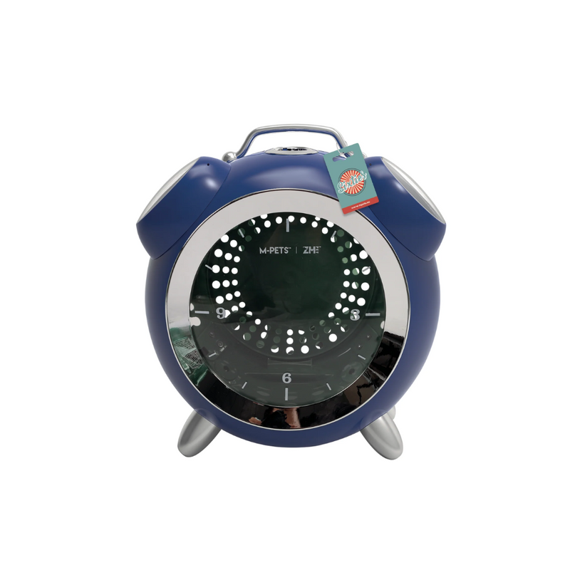 Trasportino per animali a forma di orologio anni Sessanta blu