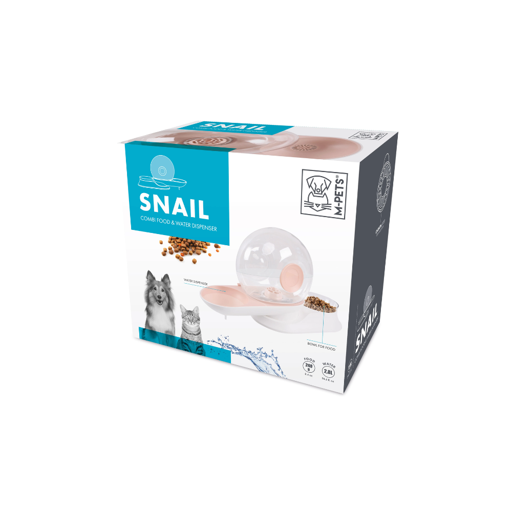 SNAIL COMBI Distributore di Cibo e Acqua Rosa
