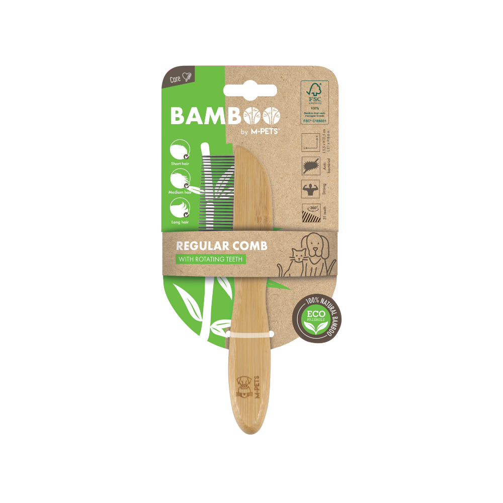 Pettine Regolare in BAMBOO con Denti Rotanti - 31 denti