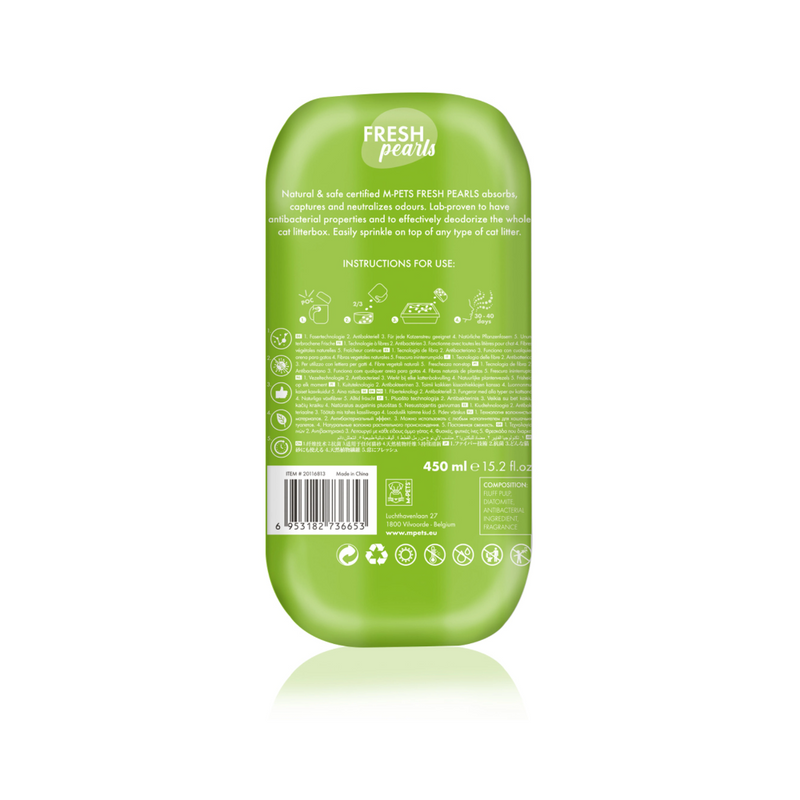 Deodorante per lettiera naturale FRESH Pearls - Erba 450 ml