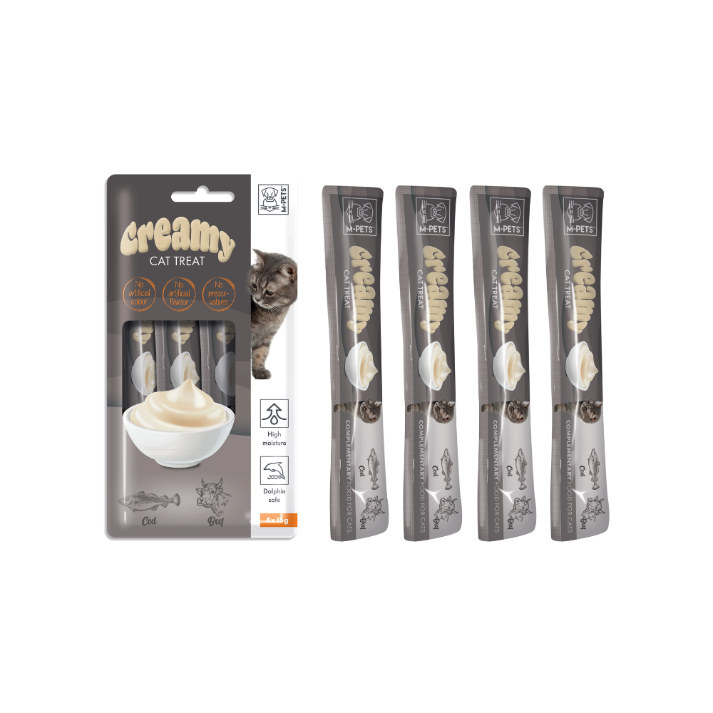 Delizie Cremose per Gatti - Merluzzo e Manzo