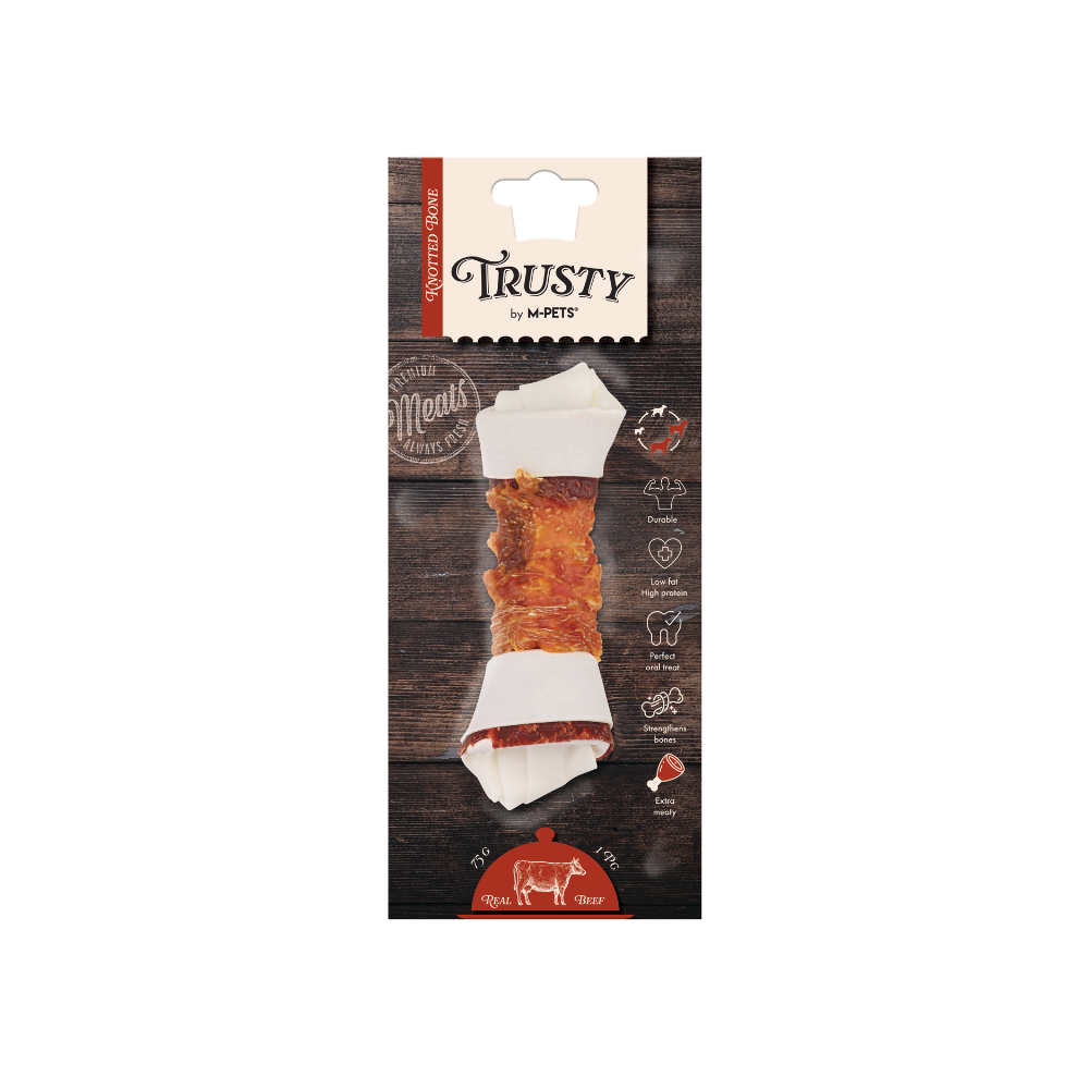 TRUSTY Osso annodato Extra sapore di manzo 15,3 cm
