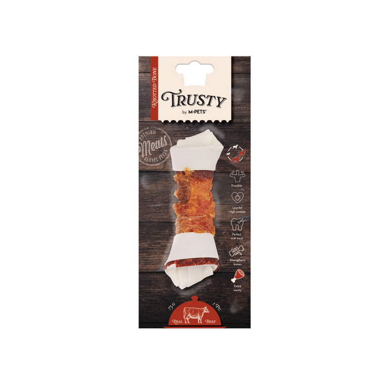 TRUSTY Osso annodato Extra sapore di manzo 15,3 cm