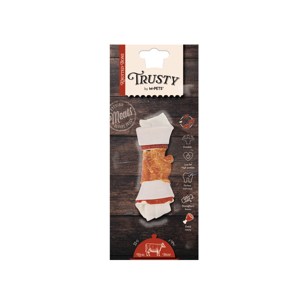 TRUSTY Osso annodato Extra sapore di manzo 12,7 cm