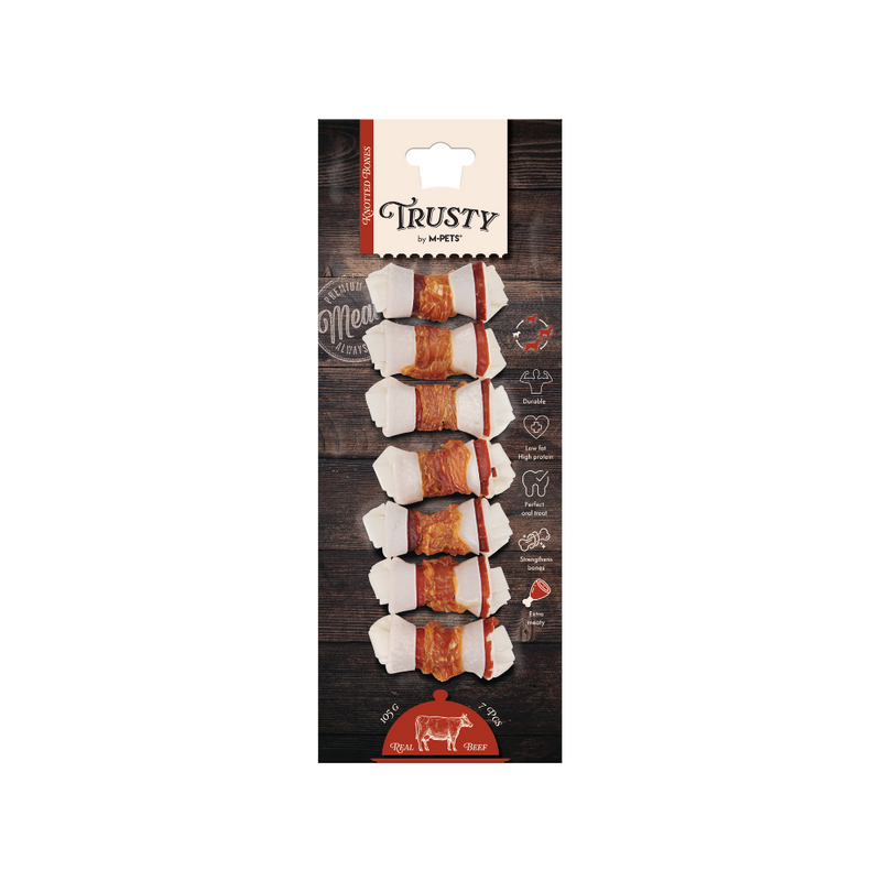 TRUSTY Ossa annodate Gusto extra carnoso di manzo 6,4 cm