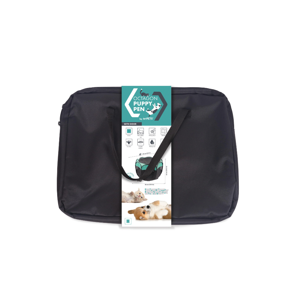 Recinto per cuccioli ottagonale - Nero e verde