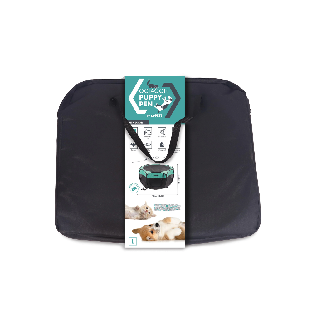 Recinto per cuccioli ottagonale - Nero e verde