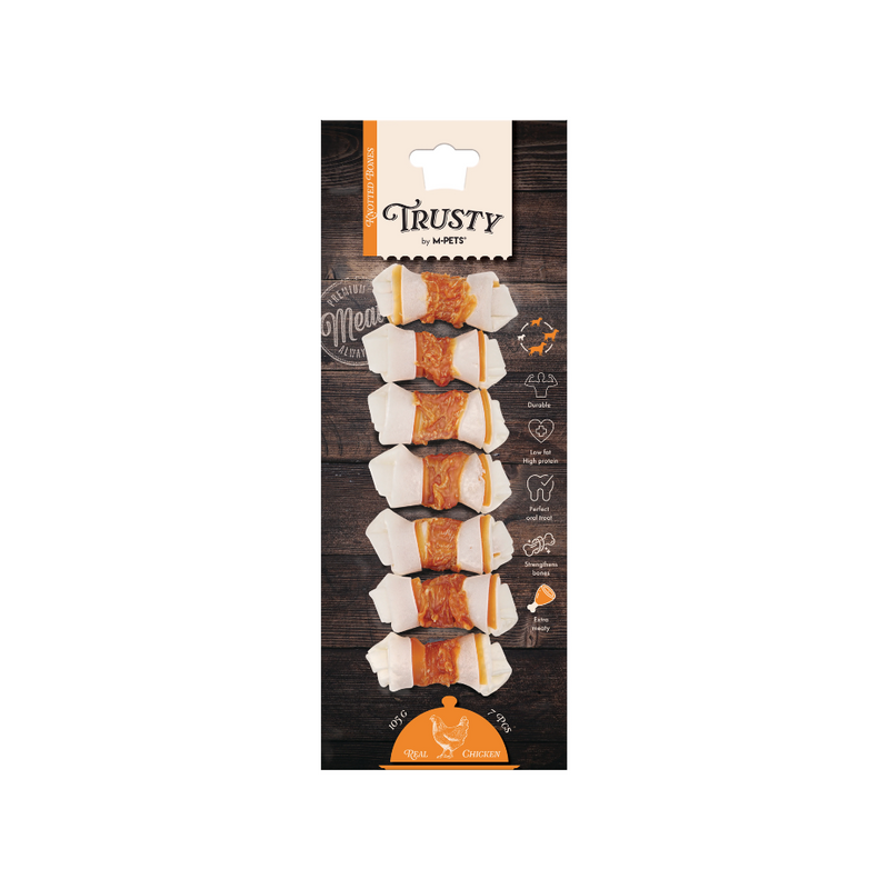 TRUSTY Ossa annodate Extra sapore di pollo 6,4 cm