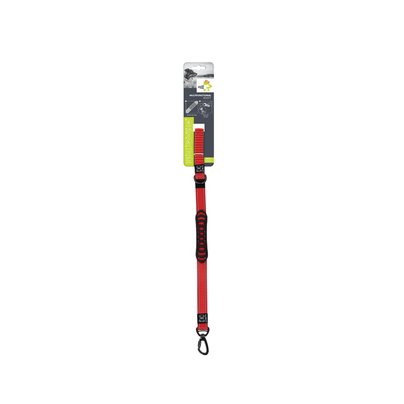 Guinzaglio Multifunzionale per Cani Flex Pro - Rosso