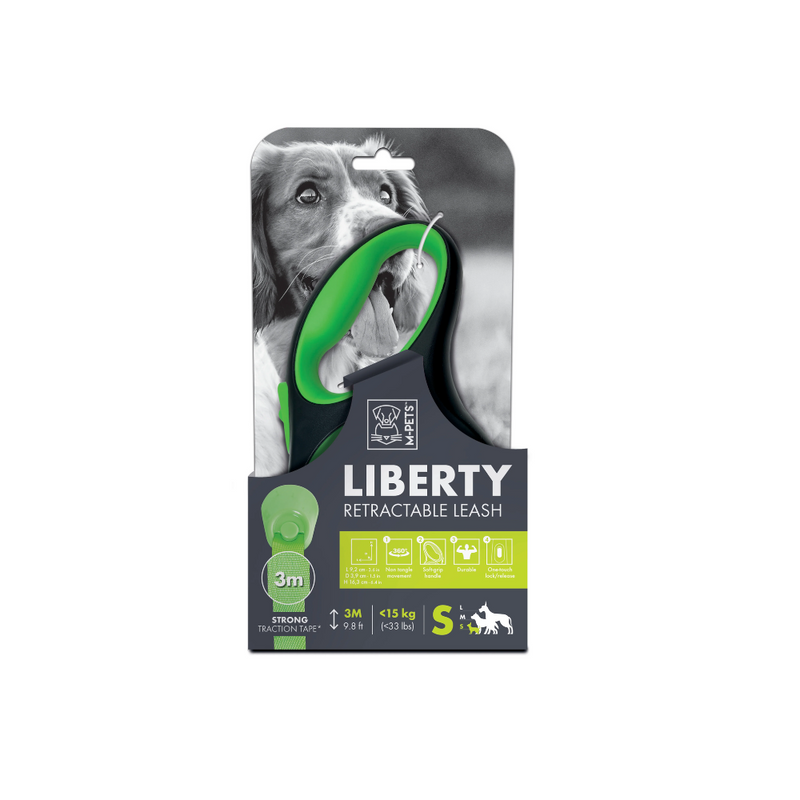 Guinzaglio Retrattile LIBERTY per Cani Verde