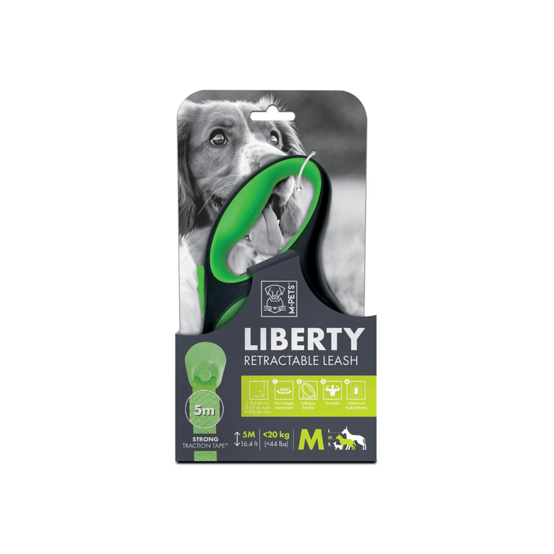 Guinzaglio Retrattile LIBERTY per Cani Verde