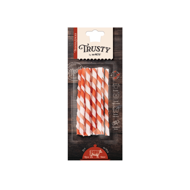 TRUSTY Bastoncini intrecciati gusto manzo 12,7 cm
