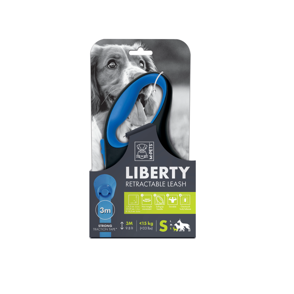 Guinzaglio Retrattile LIBERTY per Cani Blu