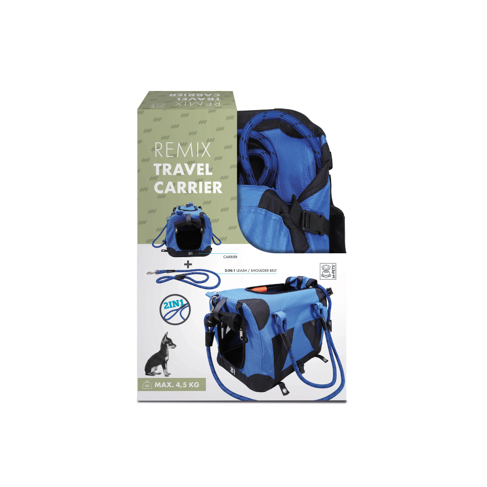 REMIX Trasportino da Viaggio 2 in 1 con Guinzaglio-Cintura a Spalla - Blu