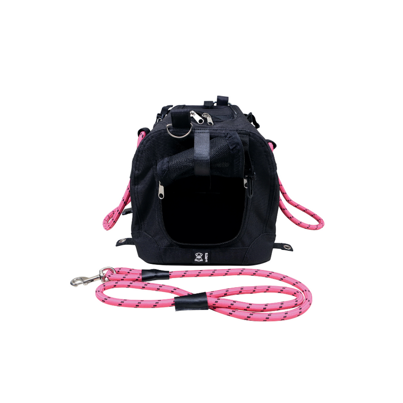 REMIX Trasportino da Viaggio 2 in 1 con Guinzaglio-Cintura a Spalla - Nero e Rosa