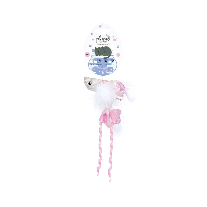 Plume catnip toy Pink fish