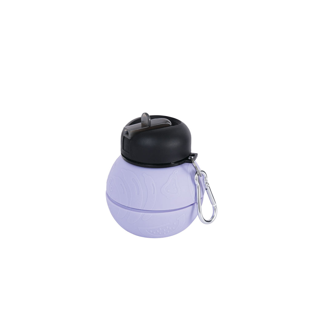 On the road Foldable dog water bottle 200ml-550ml 2 in 1 Lavender Purple Color