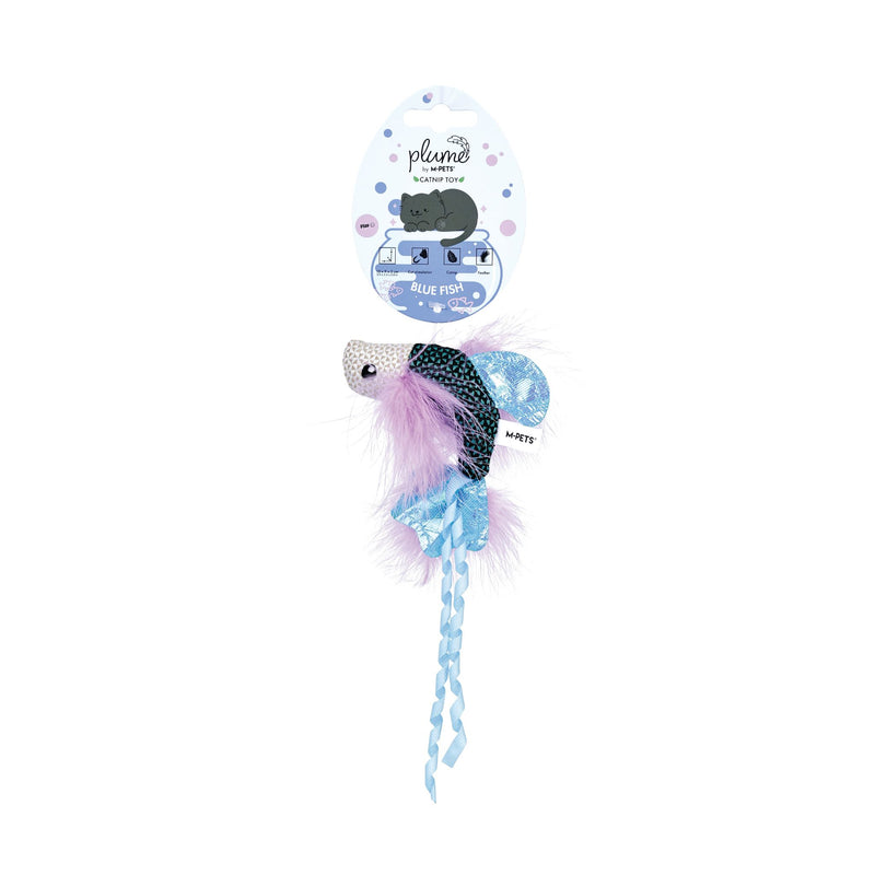 Plume catnip toy Blue fish