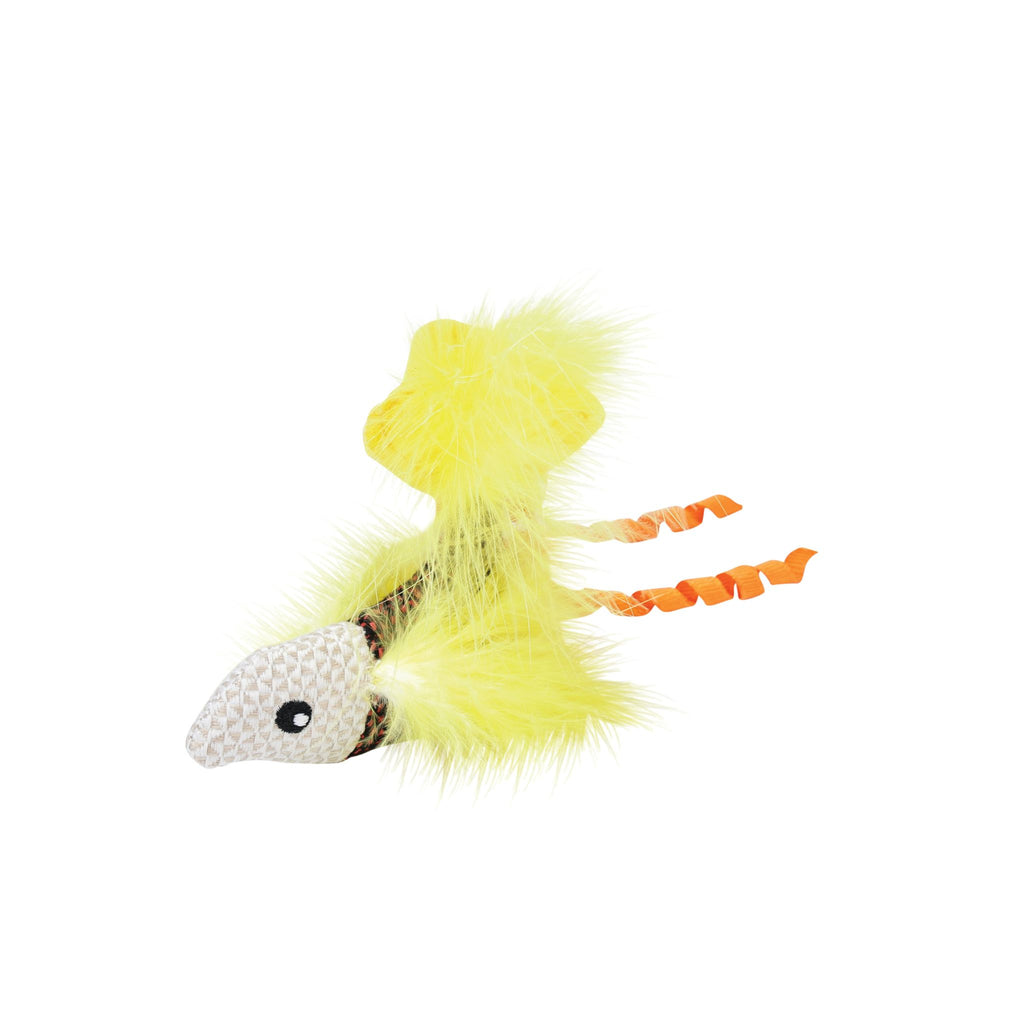 Plume catnip toy Yellow fish