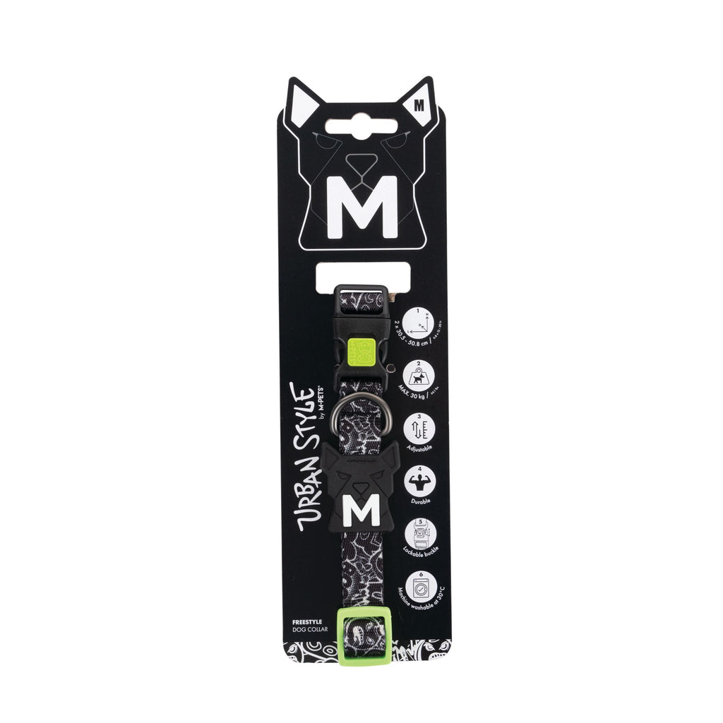 URBAN STYLE FREESTYLE Black & White Dog collar