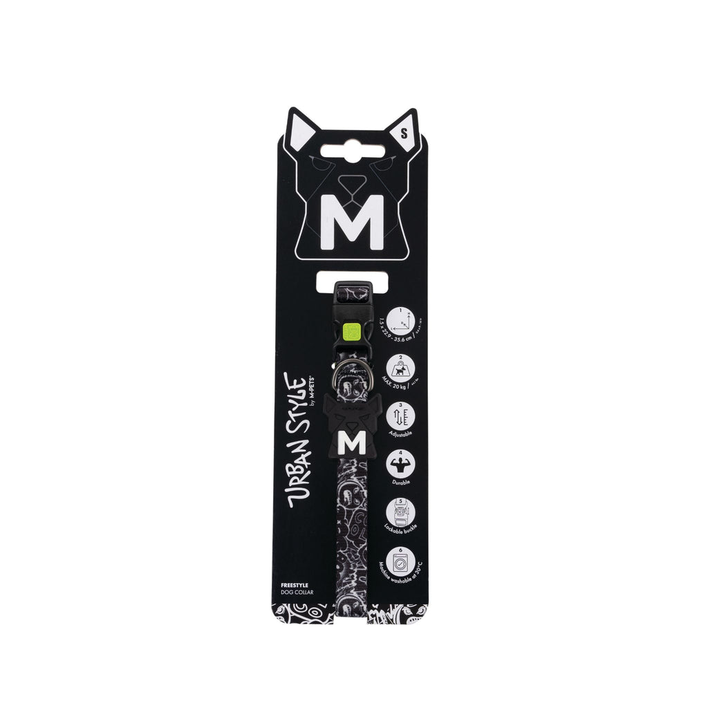 URBAN STYLE FREESTYLE Black & White Dog collar