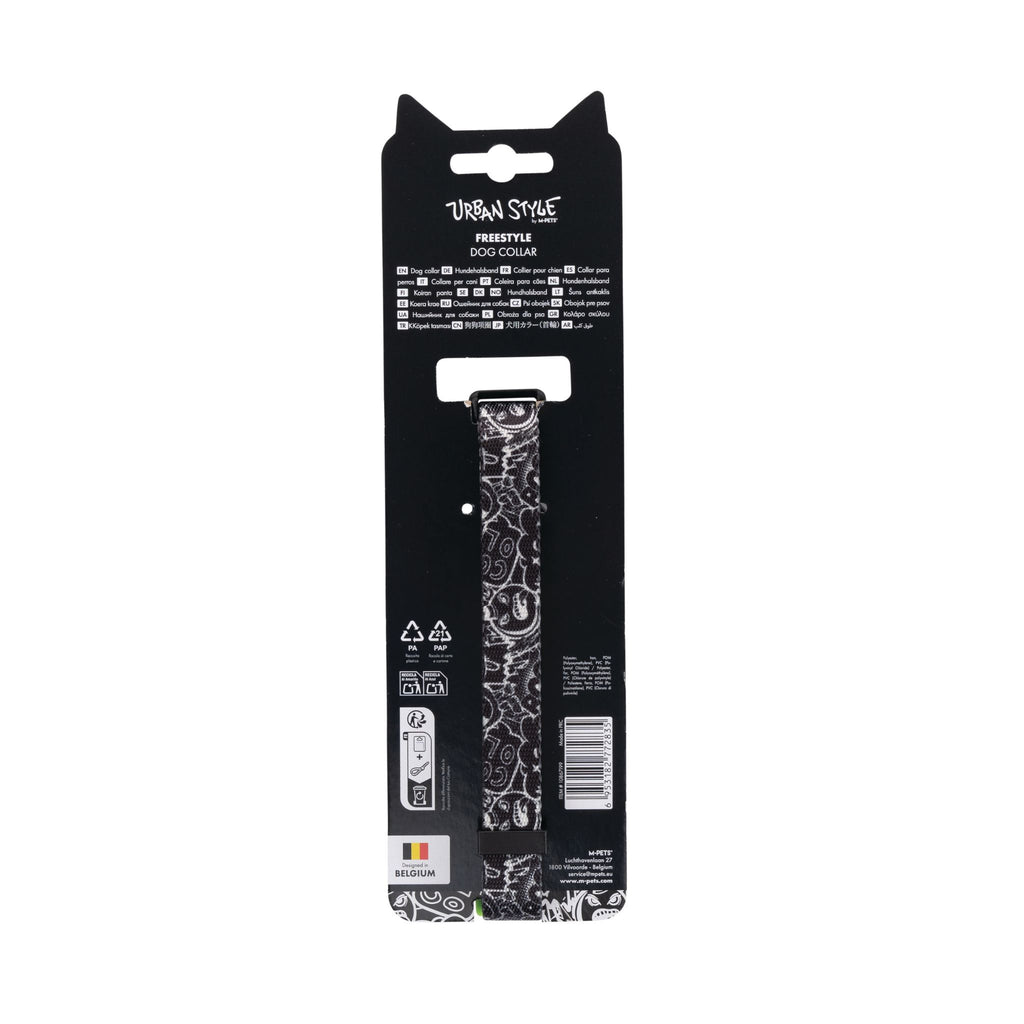 URBAN STYLE FREESTYLE Black & White Dog collar