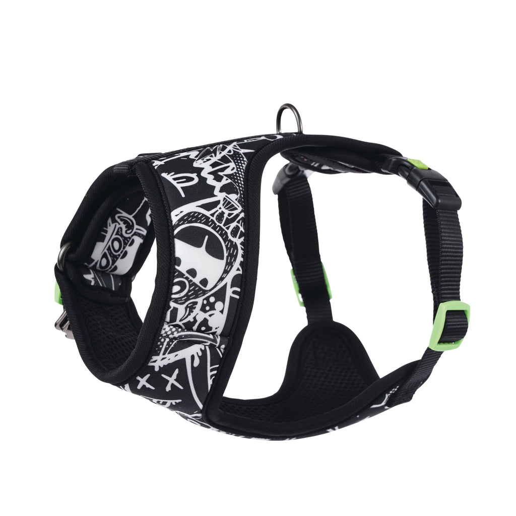 URBAN STYLE FREESTYLE Black & White Easy fit Dog harness