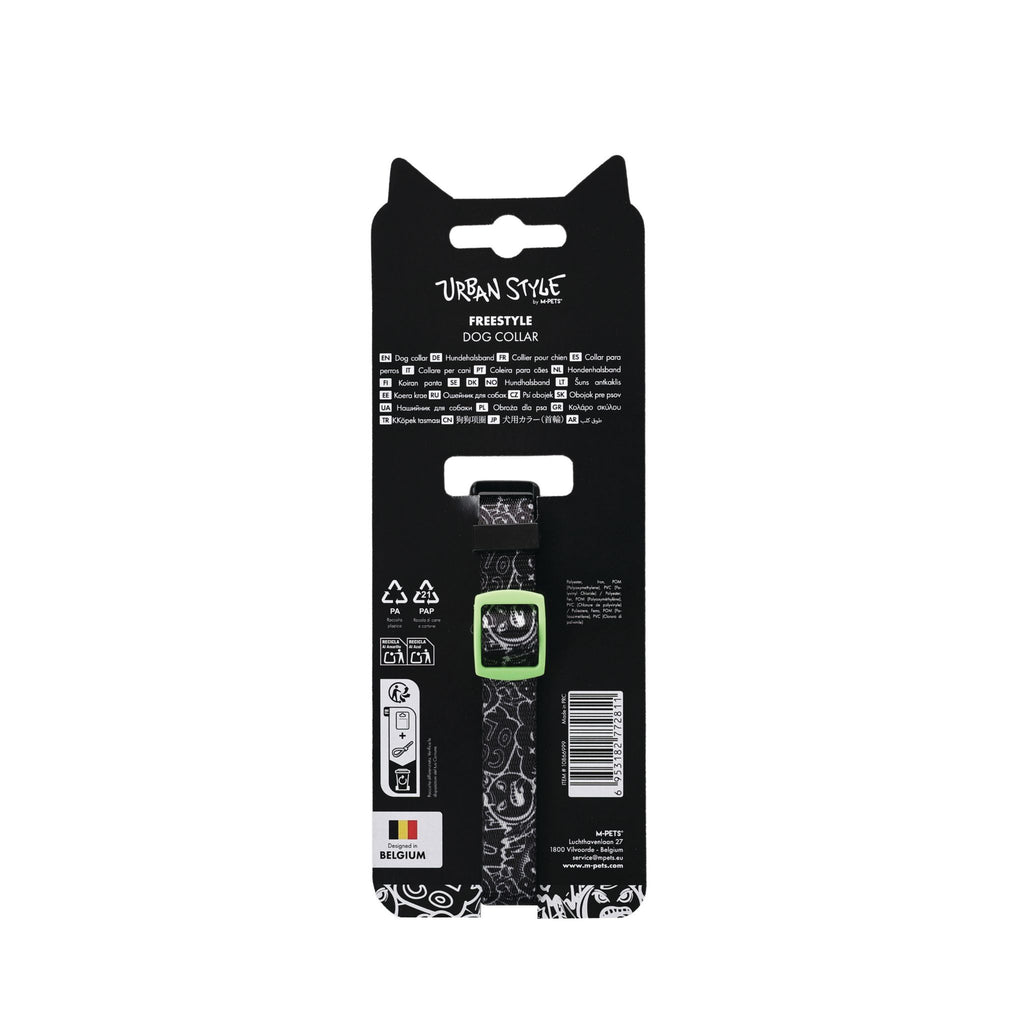URBAN STYLE FREESTYLE Black & White Dog collar