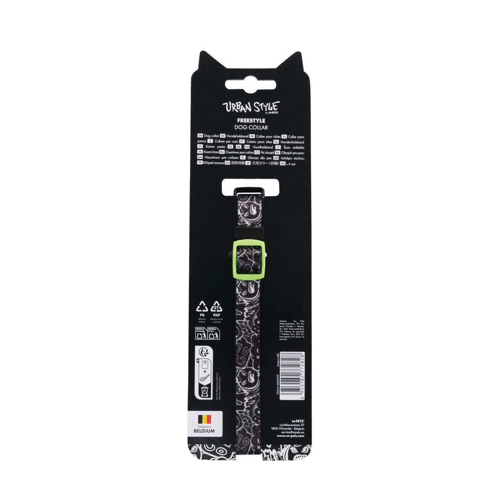 URBAN STYLE FREESTYLE Black & White Dog collar