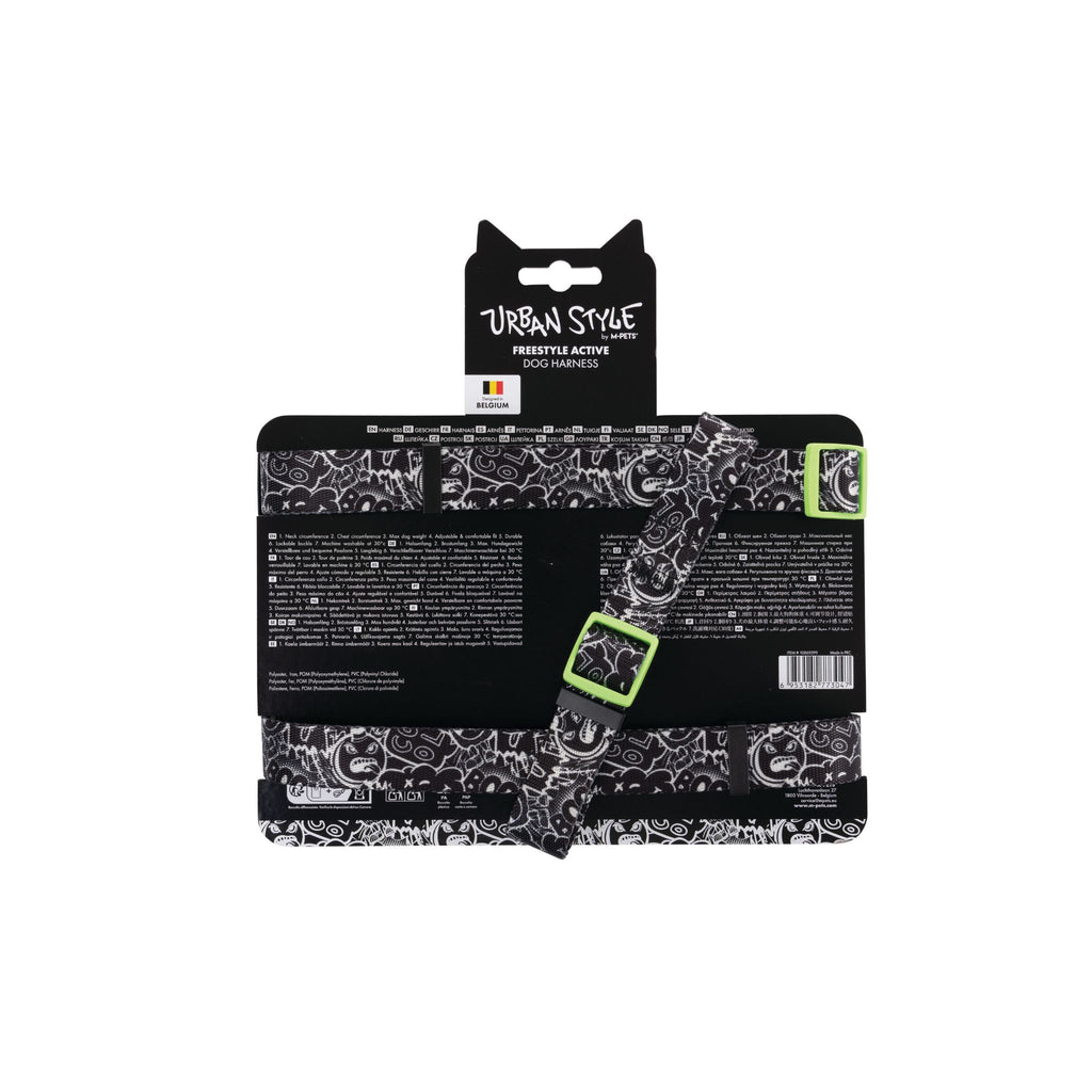 URBAN STYLE FREESTYLE Black & White Active Dog Harness
