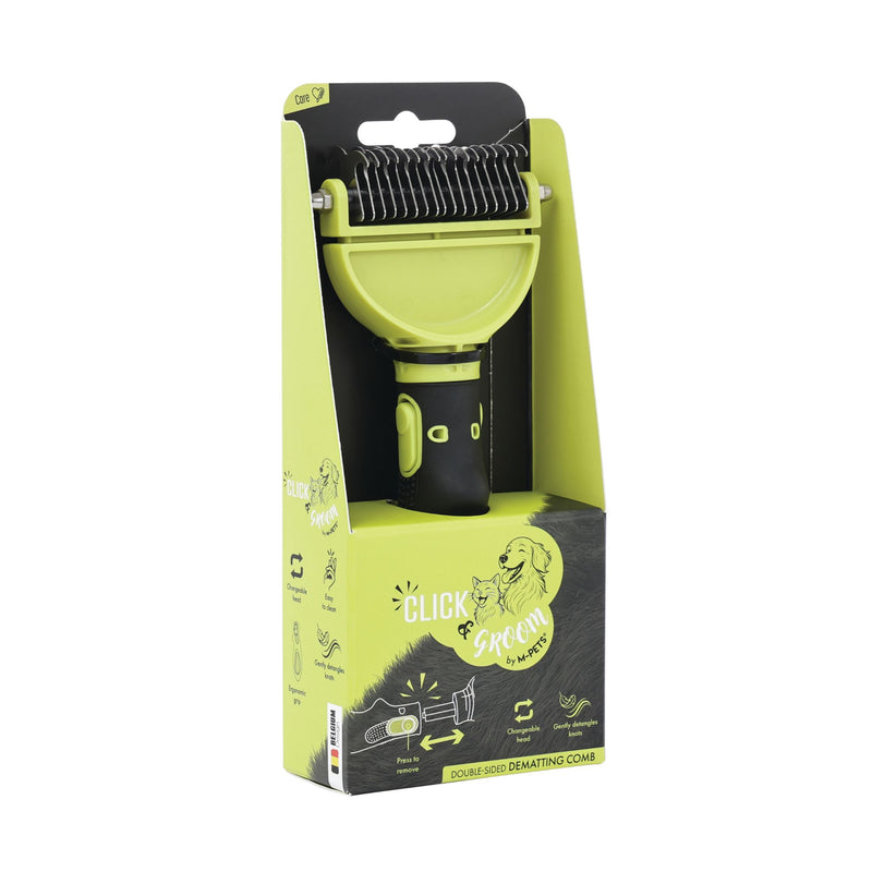 CLICK and GROOM Double-sided Dematting comb