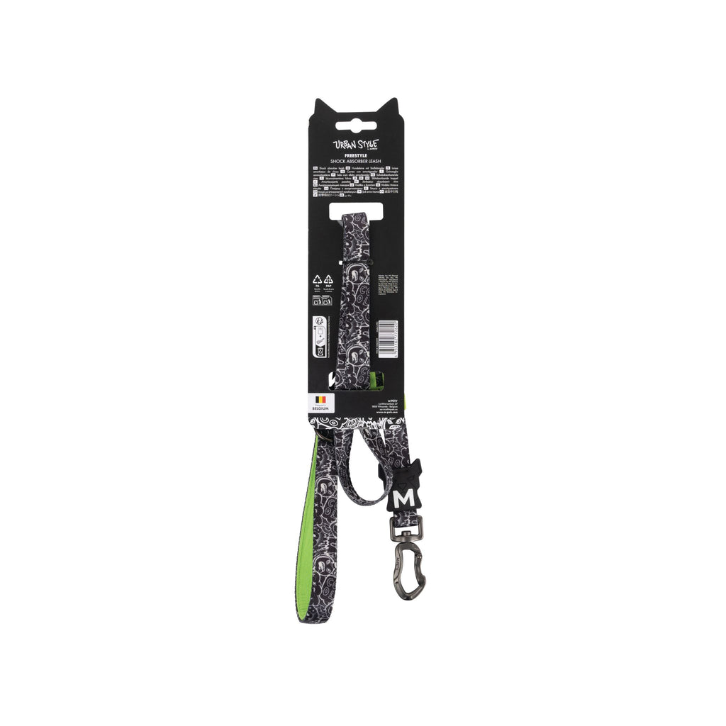 URBAN STYLE FREESTYLE Black & White Shock absorber leash