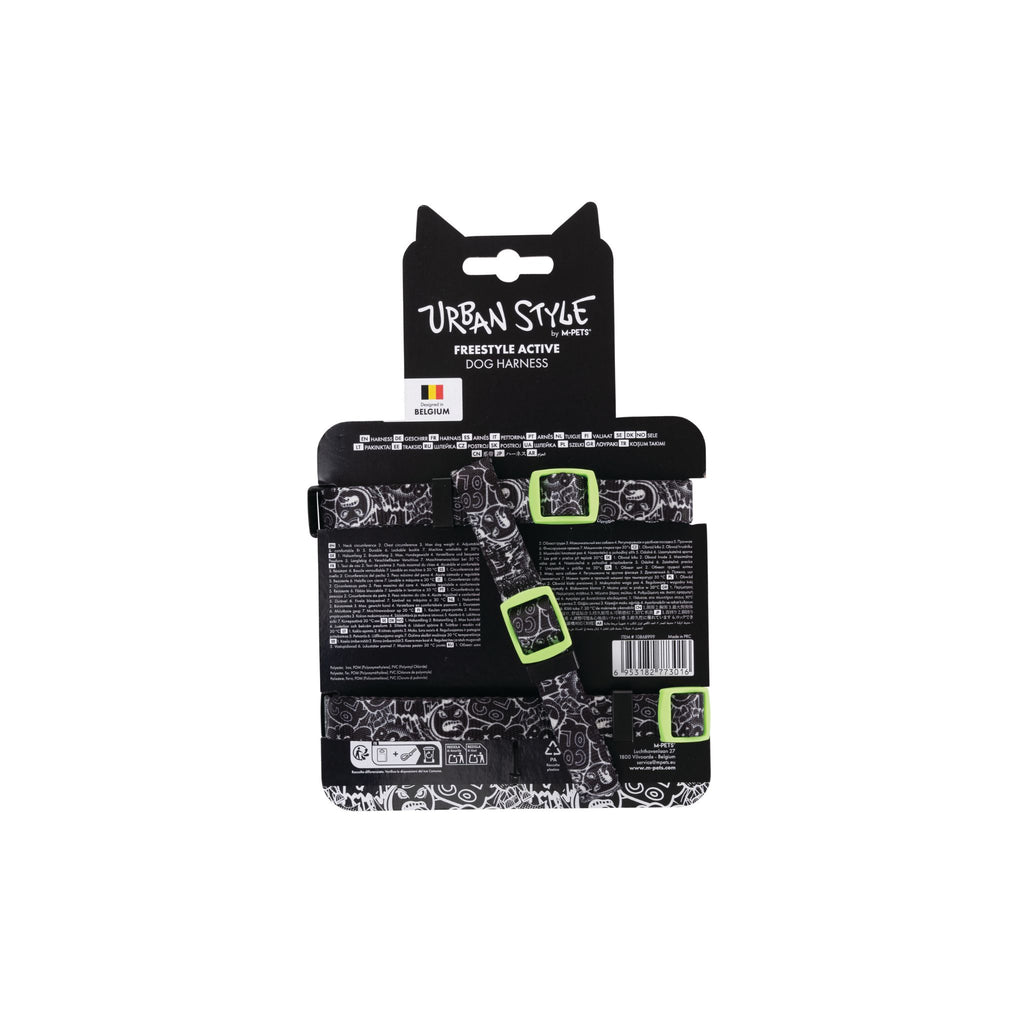 URBAN STYLE FREESTYLE Black & White Active Dog Harness