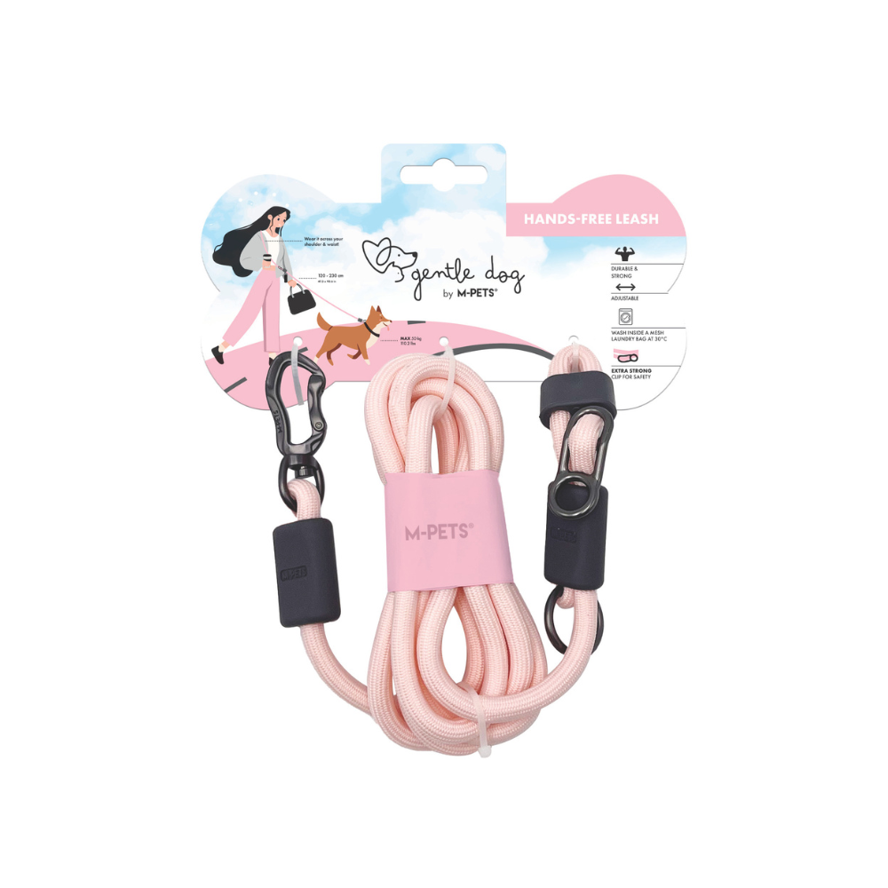GENTLE DOG Guinzaglio per cani a mani libere - Rosa Cipria