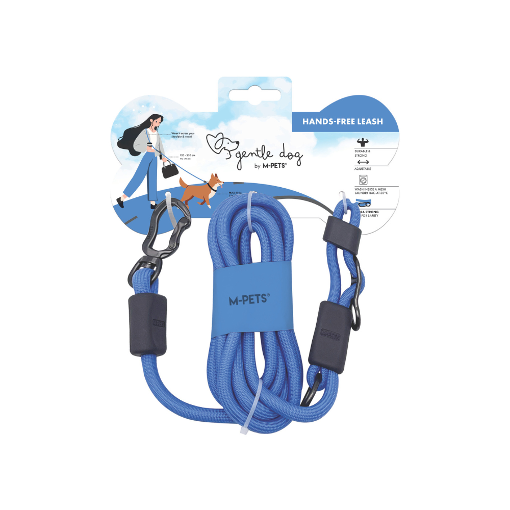 GENTLE DOG Guinzaglio per cani a mani libere - Azzurro