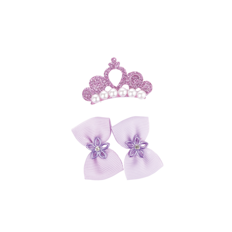 GLAM Accessori per capelli per animali clip e gomma - Viola