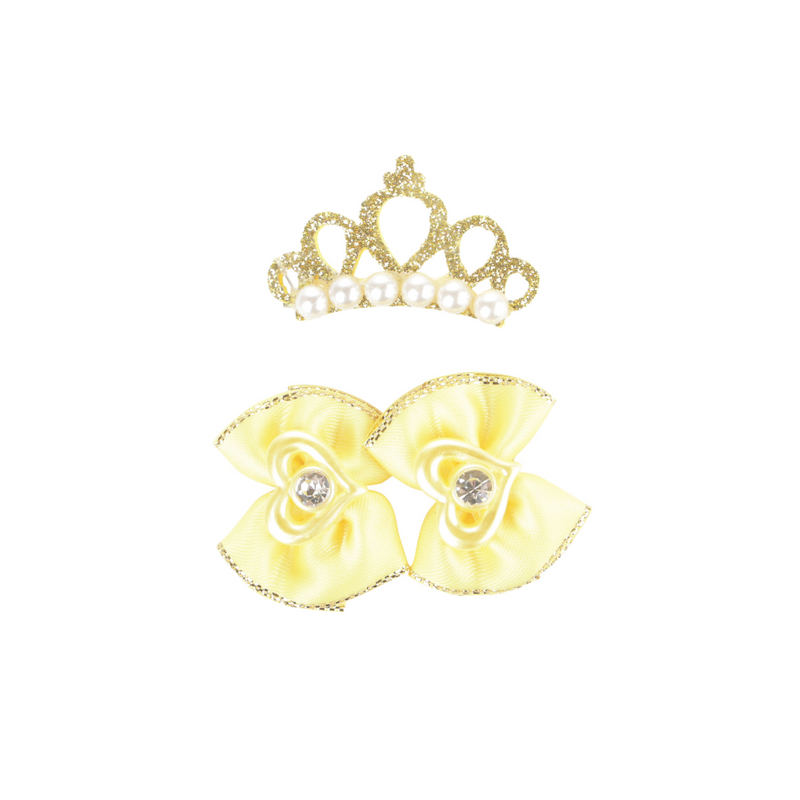 GLAM Accessori per capelli per animali clip e elastico - Giallo