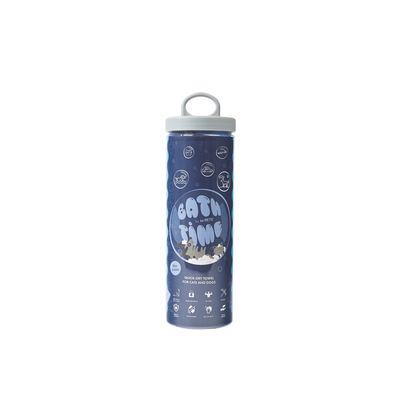 BATHTIME Quick-dry Towel for Cats and Dogs Blue Bubble