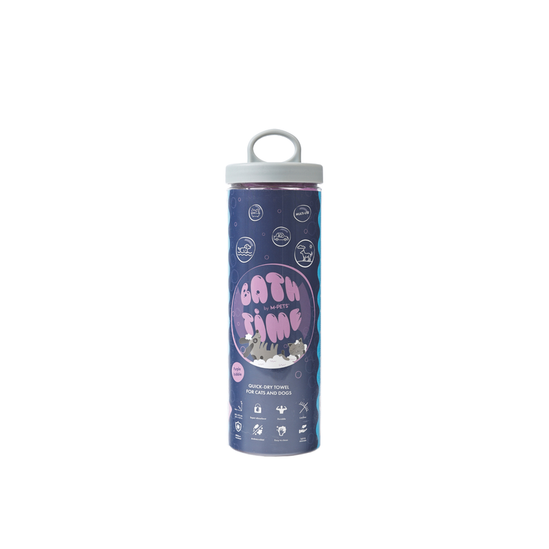BATHTIME Quick-dry Towel for Cats and Dogs Purple Bubble