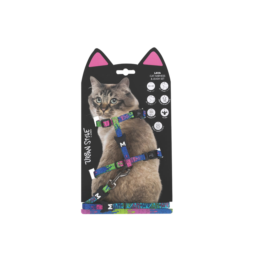 URBAN STYLE LAVA Cat Harness & Leash set